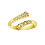 14k Solid Yellow Gold Cubic Zirconia CZ Toe Ring or Ring Adjustable