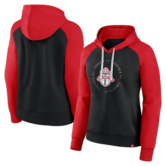 Women's Fanatics Black/Red Toronto FC Instep Raglan Pullover Hoodie