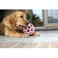 thumbnail image 2 of JW HOL-ee Roller™ Tug and Fetch Treat Dispenser Puzzle Ball Dog Toy, Natural Rubber, Large 5.5" for Dogs 60+ lb, Pink, Pack of 1, 2 of 8