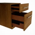 thumbnail image 2 of RoomAndLoft Wood Adjustable Height Sit-Stand Storage Desk with Drawers in Brown, 2 of 9
