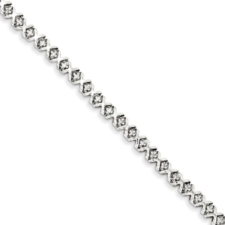 Sterling Silver Diamond X Bracelet. Carat Wt- 0.5ct