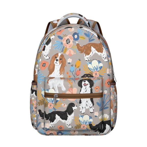 Dog & Galaxy Print Backpack - Cosmic Theme for Teens & Adults, Cute Gift for Stargazers, Durable Material, Hidden Anti-Theft Pocket Inside