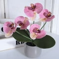 thumbnail image 5 of Artificial Green Phalaenopsis Orchid Leaves Faux Leather Real Touch Plants Arrangement for Flowers Garden Bonsai Decoration, 5 of 8
