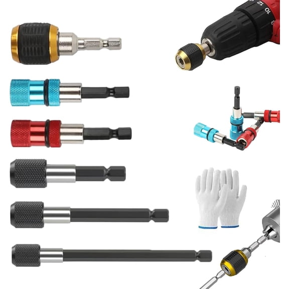 Hex Shaft Quick-Change Adapter for Power Drill – Heavy-Duty Socket Converter, Universal Hex Shank Adapter Fits Power Drills Chuck, 1/4-Inch Impact Drivers and Hand-Held Drivers