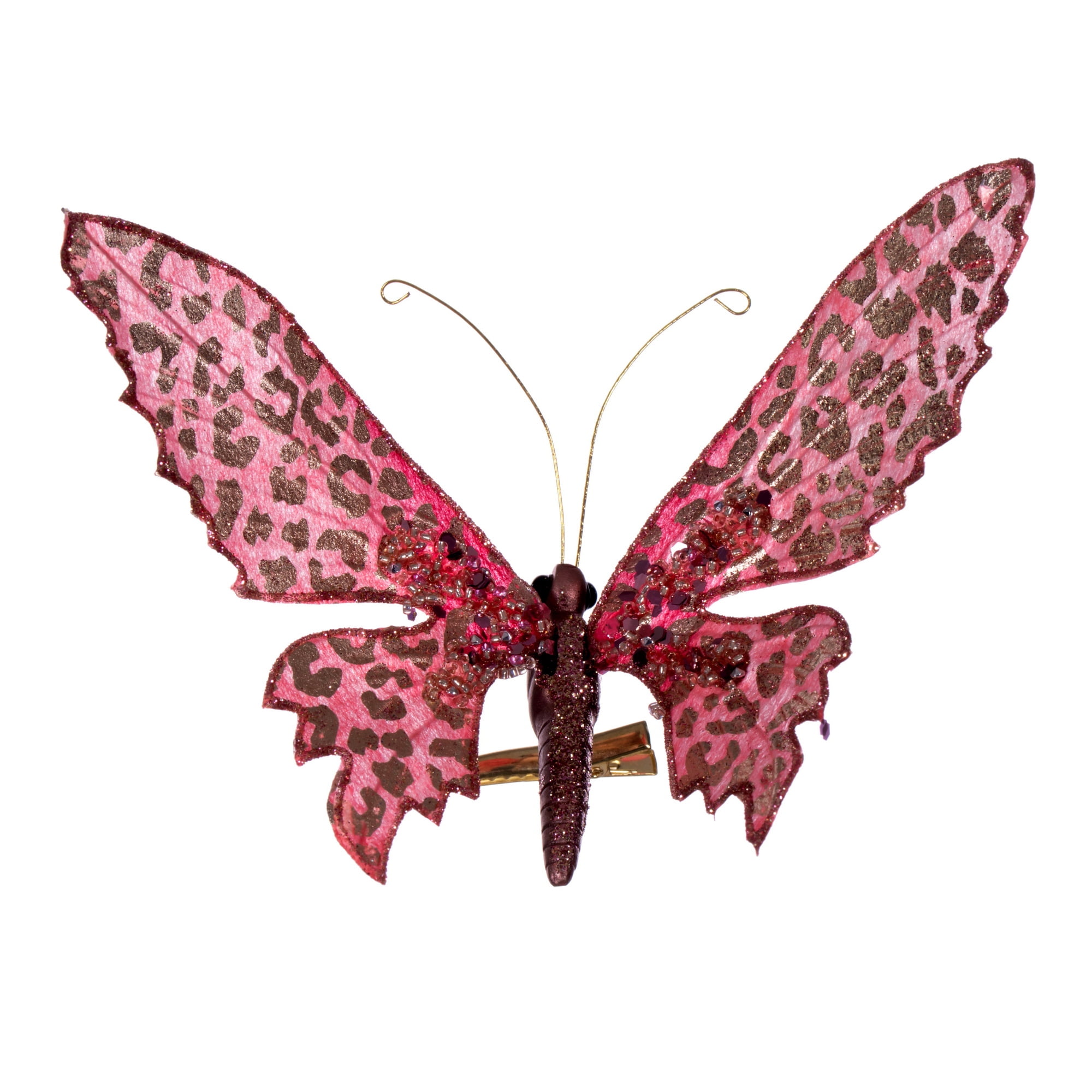 Butterfly Set of 8 baby Light Pink Glitter Clip on Butterflies 