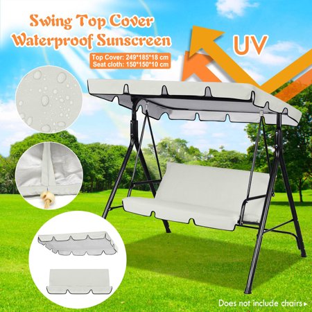 pgeraug swing tent outdoor courtyard swing ceiling cover awning rain cover replacement cloth folding chair beige