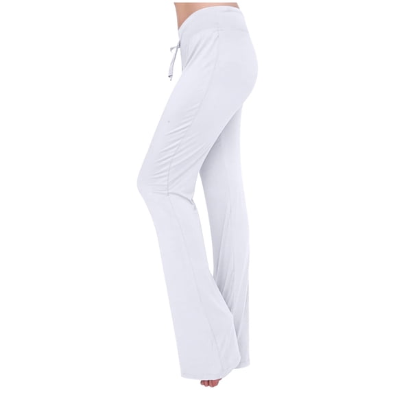 yunLCZ Women's Casual Plus Size Pants Women's Yoga Wear Drawstring Micro Pants Dance Pants Exercise Yoga Wide Leg Pants Pants Casual Lounge Sweatpants