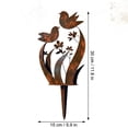 Bird and Wildflower Metal Garden Stake, 36 in Patinated Iron Songbird ...