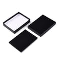 thumbnail image 4 of Rhombus Textured Cardboard Jewelry Boxes with Black Sponge for Jewelry Gift Packaging Rectangle Black 16x12x3.2cm Inside: 15.3×11.3cm., 4 of 4