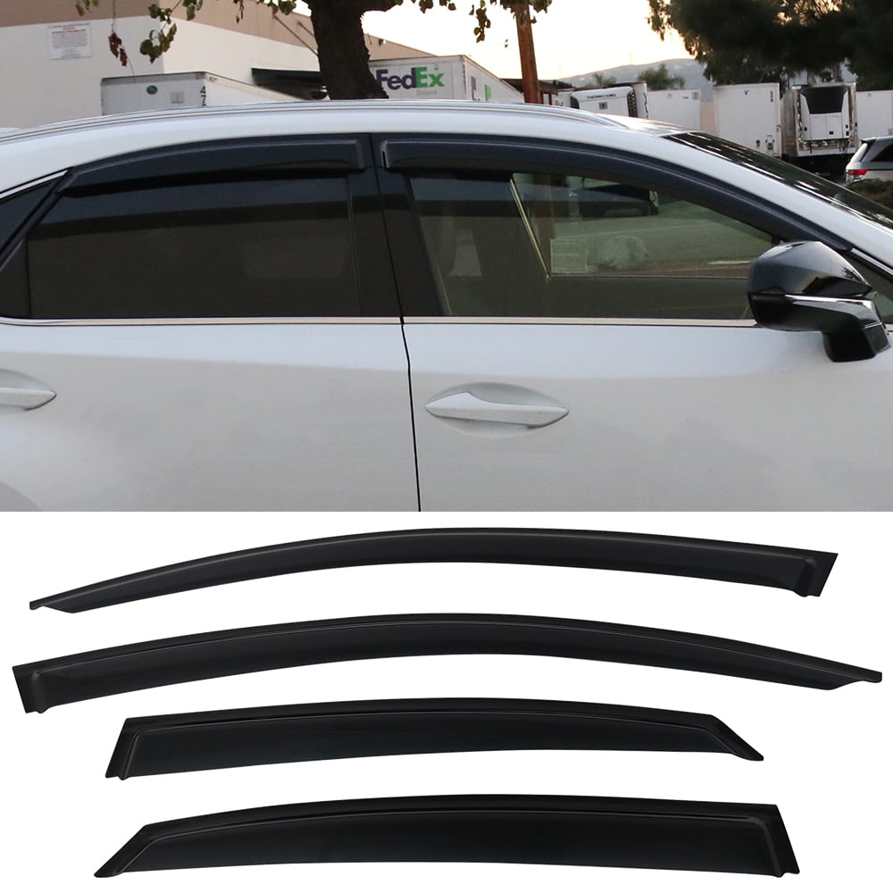 Ikon Motorsports Compatible with 2015-2021 Lexus NX200t/300/300h AZ10 Acrylic Window Visors Vent Deflector Rain Outside Mount Guard 4Pc Set