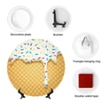 thumbnail image 4 of Wukai White Ice Cream Print Decorative Plate for Display,Bone China Decorative Plate, Ceramic Dinner Plate with Stand, Vertical Ceramic Plate-6in, 4 of 6