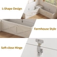 thumbnail image 6 of Farmhouse L-Shaped Corner Storage Bench with Cushion Seating for Entryway, Cloakroom & Bedroom, 6 of 7