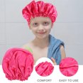 thumbnail image 4 of OULII Rosy Satin Sleeping Cap for Kids with Elastic Adjustable Design 1Set, 4 of 4
