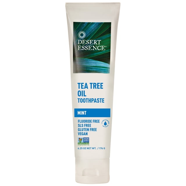 Desert Essence Pasta de Dientes con Aceite de Árbol de Té de Menta, Pasta de 6.4 oz