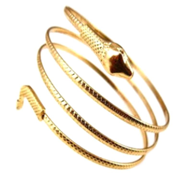 Set of 2 gold coil wrap bracelets
