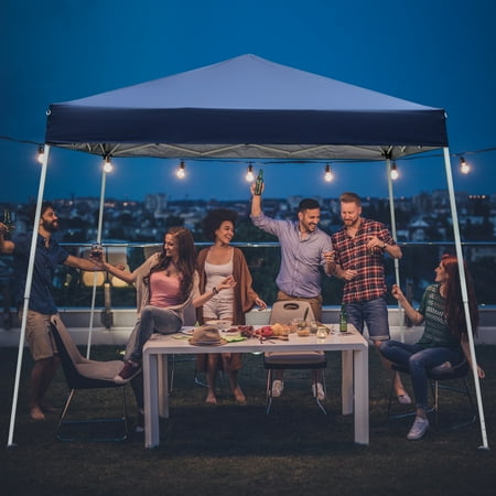 Zimtown 10x10 ft Pop Up Canopy Tent,Slant Legs,Outdoor Canopy with Carry Bag,for Camping,Party,Yard,Sports,and Beach Events Shelter