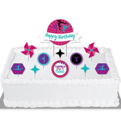 Gymnastics Cupcake Toppers Acrylic LCT1026 Female Gymnast Decor Birthday 