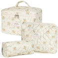thumbnail image 1 of Bolsa de maquillaje de algodón pequeña, fresca y bonita, bolsa de almacenamiento de artículos de tocador portátil de nicho, linda caja con flores, caja de bolsa, 1 of 6