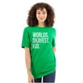 thumbnail image 3 of Worlds Okayest Kid Son Daughter Funny Plus Size Crewneck Graphic Tee Shirt Brisco Brands 3X, 3 of 5