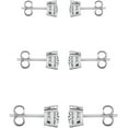 thumbnail image 2 of Savlano 3 Pair 14K Gold Plated Cubic Zirconia Heart Cut Stud Earrings Comes In 4mm, 6mm & 8mm For Women & Men, 2 of 4
