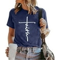thumbnail image 3 of Faith Shirt Women Short Sleeve Crew Neck Cute Tee Graphic Shirts Tops Christian T-Shirts for Women, 3 of 5