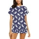 thumbnail image 1 of Conjunto de pijama corto para mujer con estampado de unicornio LKS305, 1 of 4