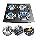 thumbnail image 3 of 4 Burners Gas Cooktop Stove Cook Top with LPG/NG Conversion Kit w/Tempered Glass Gas Hob Panel Easy to Clean (Model 1), 3 of 4