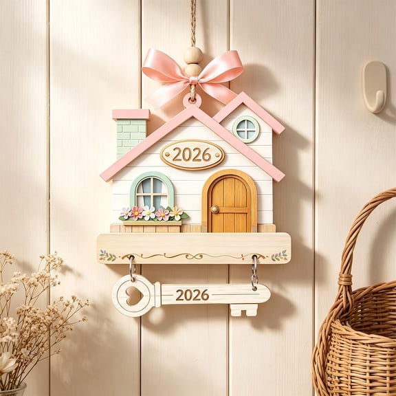 New Home Ornament 2026, New Home Gifts, Housewarming Presents, New House Gift, Welcome Home Gift, First Home Gifts, Home Sweet Home Decor, 4x4 inch, Housewarming Gift Presents, Wooden Home Ornament