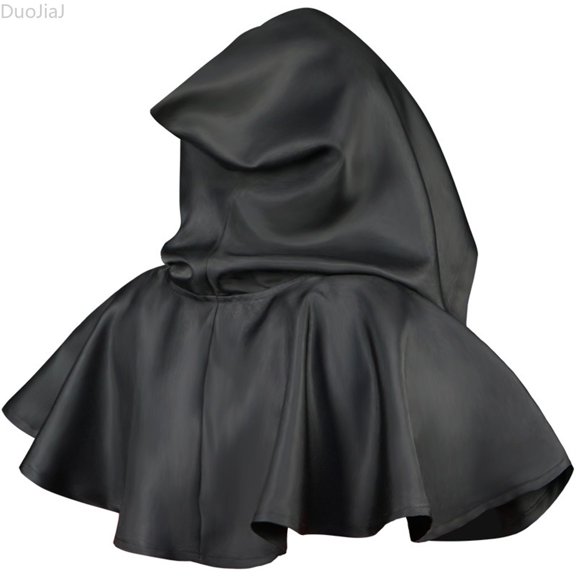 DuoJiaJ Adults Hooded Cloak, Medieval Cape Party Dress Up Black Sizes M-4XL