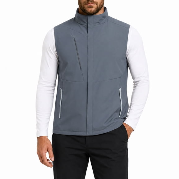 Youthup Men's Quilted Vest with Stand Collar - Wind-Resistant Thickened Sleeveless Jacket for Business Casual & Commuting
