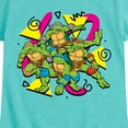 thumbnail image 3 of Teenage Mutant Ninja Turtles  - Retro Character Group  - Toddler & Youth Girls Short Sleeve Graphic T-Shirt, 3 of 5