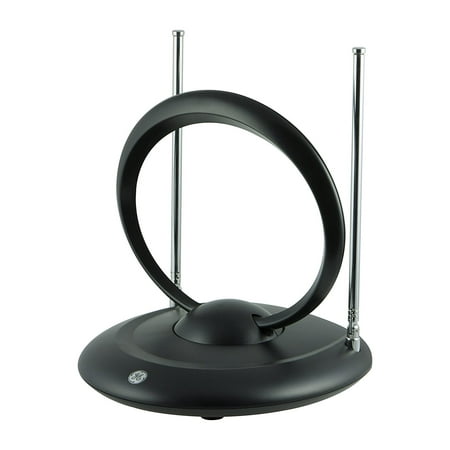 GE Easy Adjust Indoor Antenna, Loop and Rabbit Ears, 30 Mile Range,