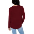 thumbnail image 2 of Well Worn Ladies' V-Neck Long Sleeve Top - Red XXL, 2 of 5
