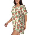 thumbnail image 3 of Womens Pajama Sets With Pocket, Frog Hold Strawberry Lounge Sets Short Sleeve Sleepwear PJ Sets for Women, 3 of 6
