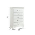 thumbnail image 5 of Benjara Vele 49 Inch Tall Dresser Chest, 5 Drawers, Brass Tone Metal, White Wood, 5 of 5
