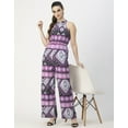 thumbnail image 3 of Moomaya Halter Neck Full Leg Printed Rayon Jumpsuit - Women's Summer Jumpsuit, 3 of 9
