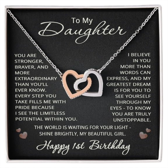 1st Birthday Gifts from Mom Dad for Daughter 1st Birthday Necklace Heart Pendant Jewelry 1 Year Old Birthday