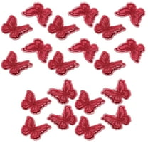 TABLZONE 20Pcs Butterfly Lace Trim for Sewing Red Elegant Embroidery for Hair Accessories and Crafts