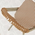thumbnail image 6 of Emma + Oliver Set of Two Indoor/Outdoor Stacking Bistro Chairs with Natural and White Patterned Seat and Back and Light Bamboo Finished Aluminum Frame, 6 of 12