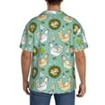thumbnail image 3 of Kdxio Men's Hawaiian Shirt for Men Short Sleeve Shirt Chicken Laying Eggs Summer Casual Holiday Beach Button Down T-Shirts, 3 of 7