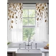 thumbnail image 2 of Brown Eucalyptus Leaves Sheer Curtains 72 Inch Length 2 Panels Set, Summer Watercolor Leaf Voile Window Treatment Rod Pocket Curtains Sheers Drapes for Bedroom/Living Room/Kitchen 52"x72"x2, 2 of 7