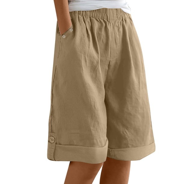 Pantalones Elásticos de Cintura para las Mujeres Casual Suelto Color Sólido Pantalones de Bolsillo, Cintura Alta Cómodos Joggers para Diario