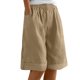 thumbnail image 1 of Pantalones Elásticos de Cintura para las Mujeres Casual Suelto Color Sólido Pantalones de Bolsillo, Cintura Alta Cómodos Joggers para Diario, 1 of 5
