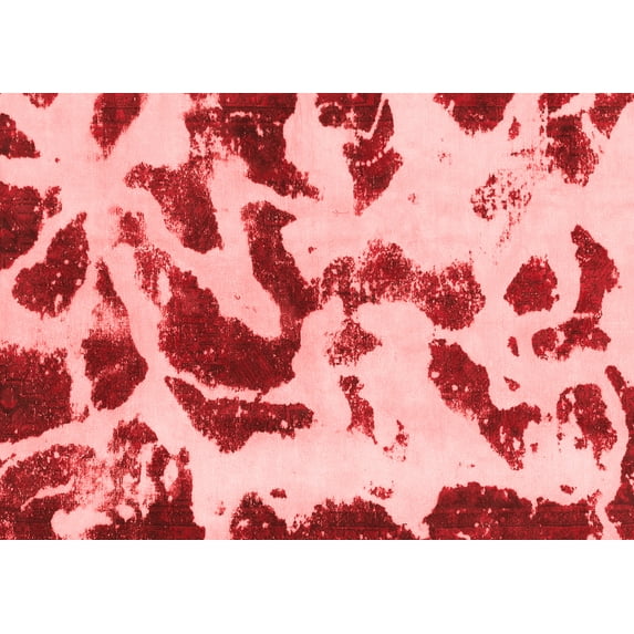 Ahgly Company Indoor Rectangle Abstract Red Modern Area Rugs, 6' x 9'