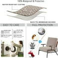 thumbnail image 5 of 6 Pack 100% Waterproof Patio Sofa Cushion Covers, Stretch Outdoor/Indoor Individual Seat Cushion Cover Furniture Protector Sofa Slipcover, Khaki, 5 of 9