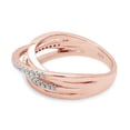 thumbnail image 4 of AFFY 0.25CT Round Moissanite Diamond Crossover Statement Ring for Women 14K Rose Gold over Silver-7.5, 4 of 8
