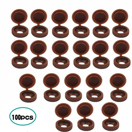 

Brown Screw Cover Fold Cap Cover Button Fold Furniture Decor Covers 50PCS