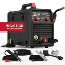 YESWELDER 185Amp MIG Welder, Gas/Flux Core MIG, Stick, Aluminum MIG Capable (Spool Gun Compatible), Dual Voltage 110V/220V, LED Display, Synergic Control