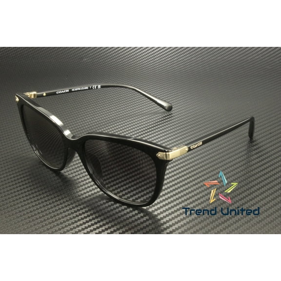 Coach HC 8378U Plastic Womens Cat-Eye Sunglasses Black 57mm Adult