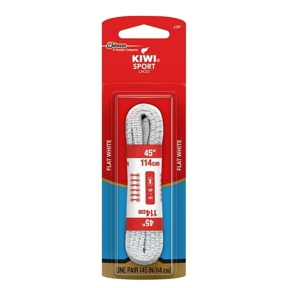 Cordones para zapatos Kiwi Athletic, blancos, 45 cm, 1 unidad